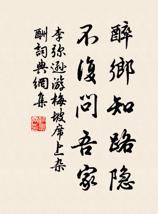 李弥逊醉乡知路隐，不复问吾家书法作品欣赏