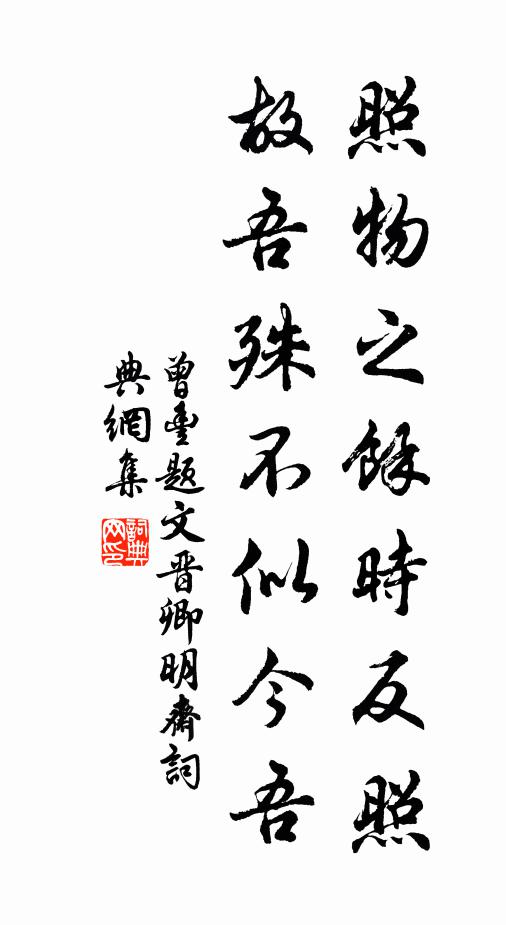 曾丰照物之余时反照,故吾殊不似今吾书法作品欣赏
