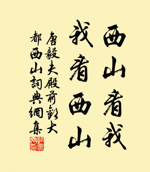 唐毅夫西山看我，我看西山书法作品欣赏