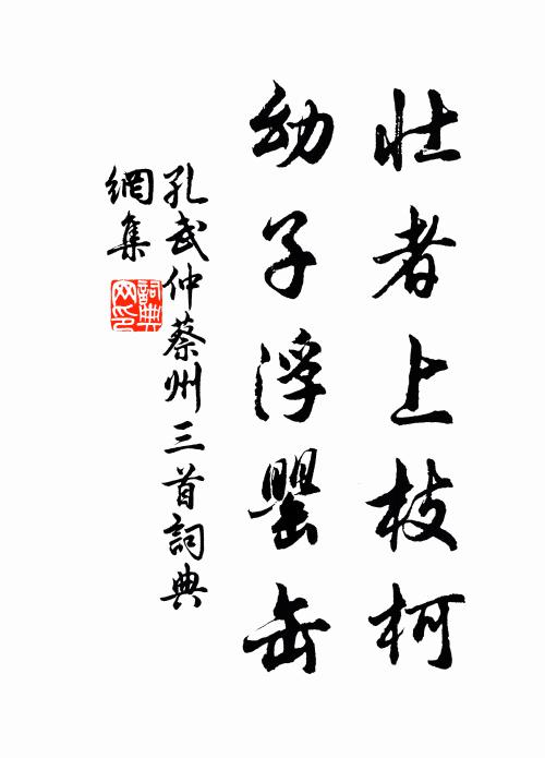 孔武仲壮者上枝柯，幼子浮罂缶书法作品欣赏