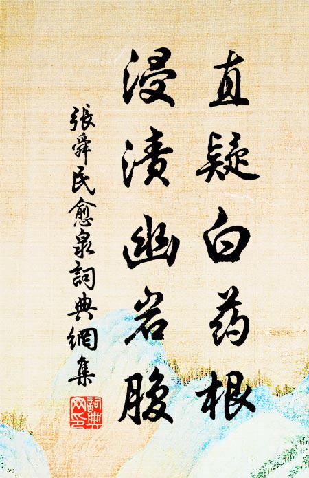 张舜民直疑白药根，浸渍幽岩腹书法作品欣赏