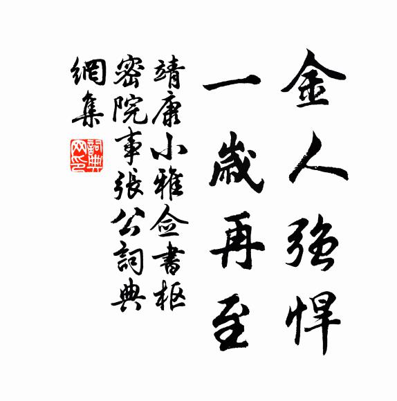 靖康小雅金人强悍，一岁再至书法作品欣赏