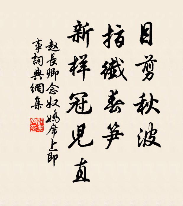 赵长卿目剪秋波，指纤春笋，新样冠儿直书法作品欣赏