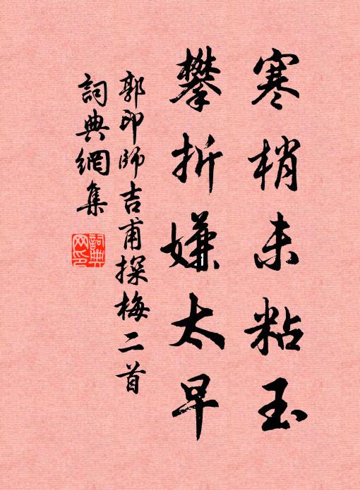 郭印寒梢未粘玉，攀折嫌太早书法作品欣赏