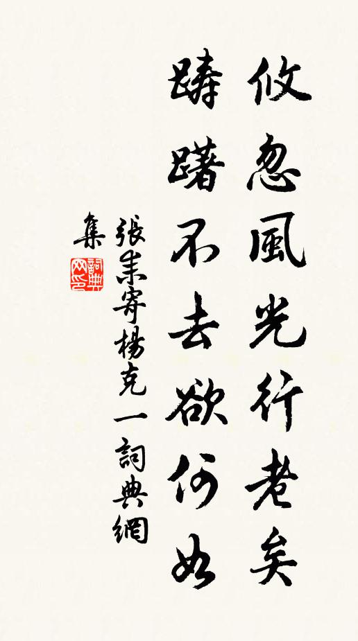 张耒攸忽风光行老矣，踌躇不去欲何如书法作品欣赏
