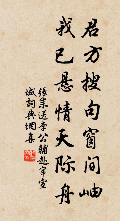 张耒君方搜句窗间岫，我已悬情天际舟书法作品欣赏
