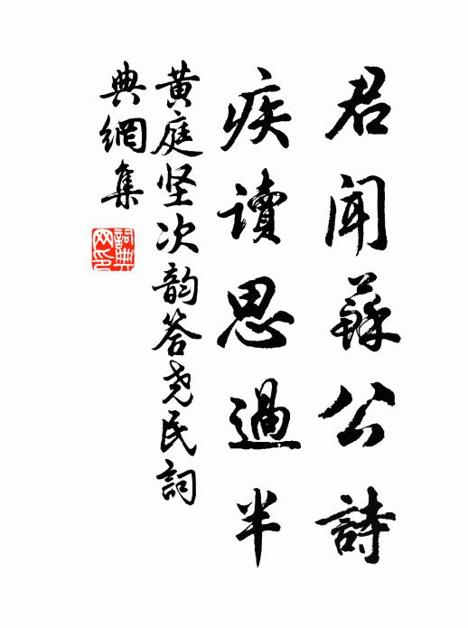 黄庭坚君闻苏公诗，疾读思过半书法作品欣赏