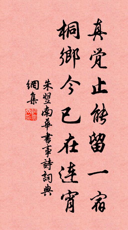 朱翌真觉止能留一宿，桐乡今已在连宵书法作品欣赏