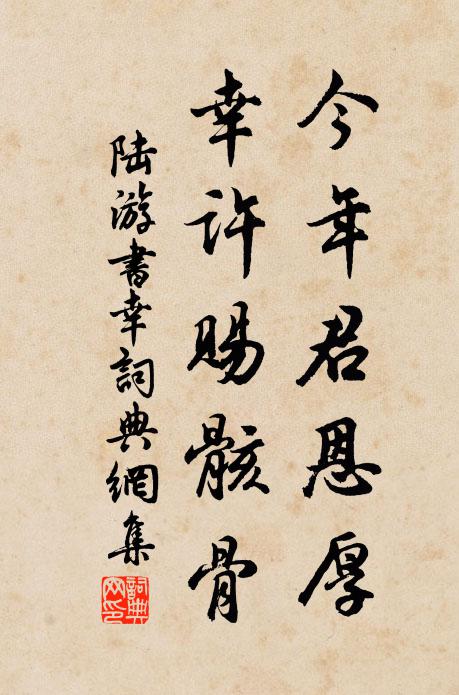 陆游今年君恩厚，幸许赐骸骨书法作品欣赏