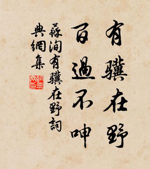 苏洵有骥在野，百过不呻书法作品欣赏