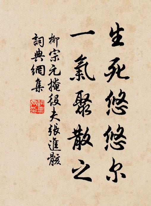 柳宗元生死悠悠尔，一气聚散之书法作品欣赏