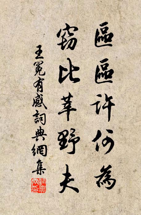 王冕区区许何为？窃比莘野夫书法作品欣赏