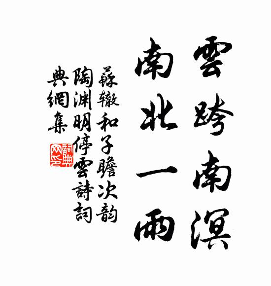 苏辙云跨南溟，南北一雨书法作品欣赏