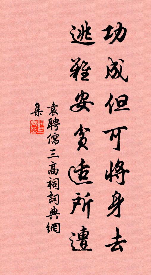 袁聘儒功成但可将身去，逃难安贫适所遭书法作品欣赏
