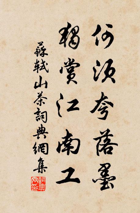 苏轼何须夸落墨，独赏江南工书法作品欣赏