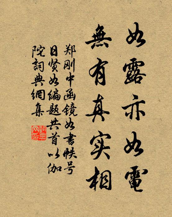 郑刚中如露亦如电，无有真实相书法作品欣赏