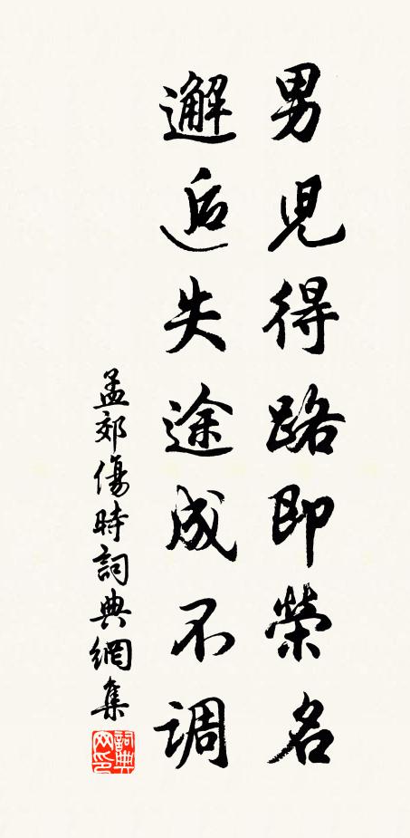 孟郊男儿得路即荣名，邂逅失途成不调书法作品欣赏