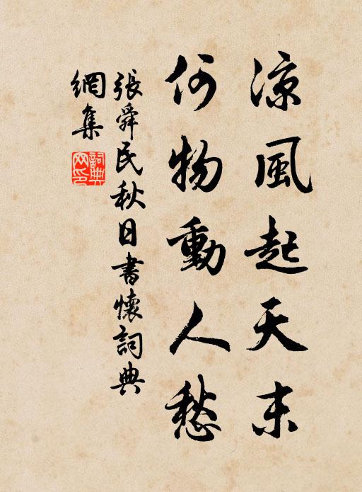 张舜民凉风起天末，何物动人愁书法作品欣赏