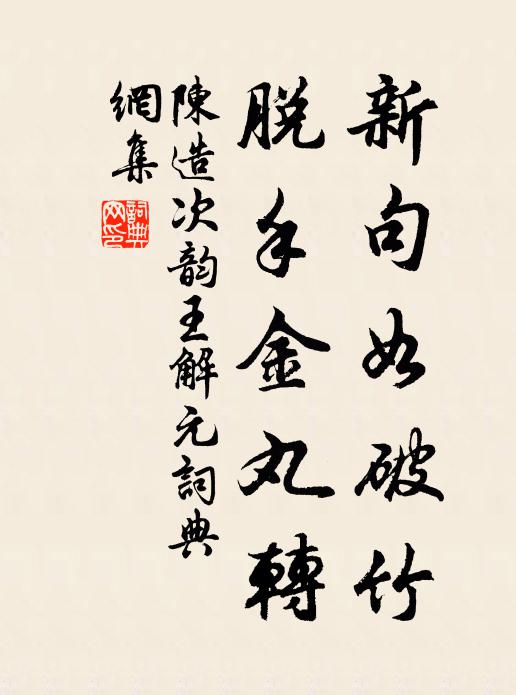 陈造新句如破竹，脱手金丸转书法作品欣赏