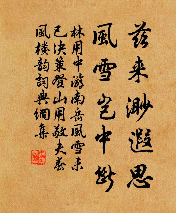 林用中兹来渺遐思，风雪岂中断书法作品欣赏