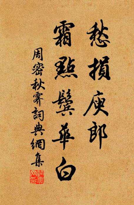 周密愁损庾郎，霜点鬓华白书法作品欣赏