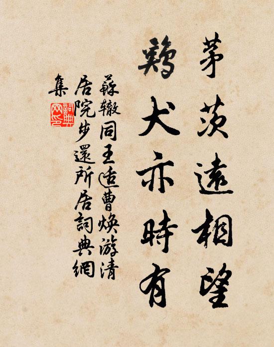 苏辙茅茨远相望，鸡犬亦时有书法作品欣赏