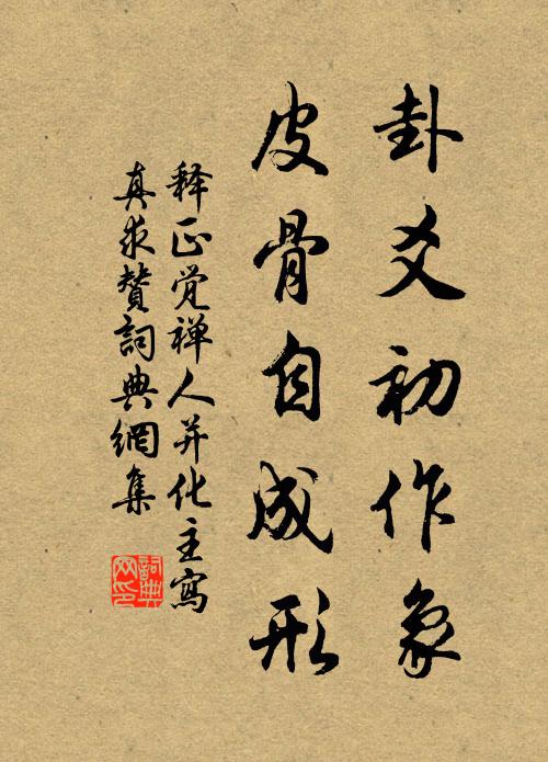 释正觉卦爻初作象，皮骨自成形书法作品欣赏
