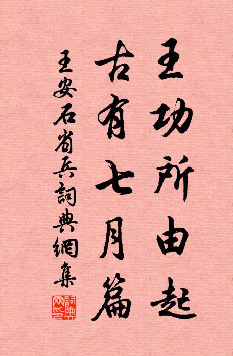 王安石王功所由起，古有七月篇书法作品欣赏