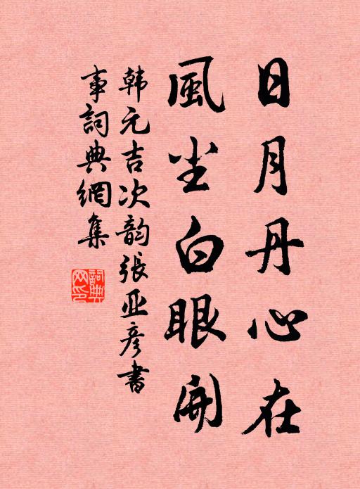韩元吉日月丹心在，风尘白眼开书法作品欣赏