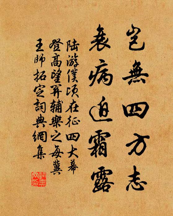 陆游岂无四方志，衰病迫霜露书法作品欣赏