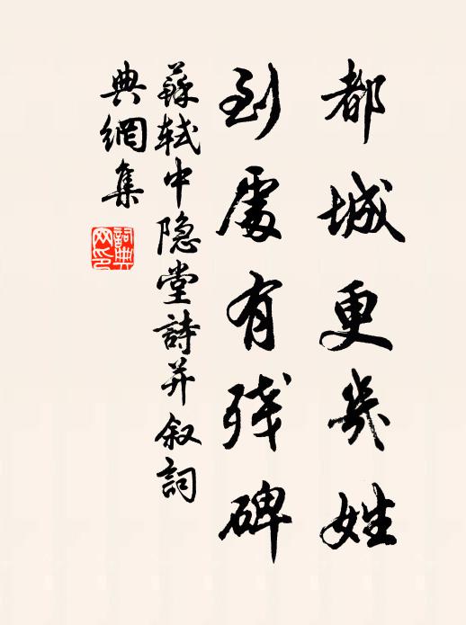 苏轼都城更几姓，到处有残碑书法作品欣赏