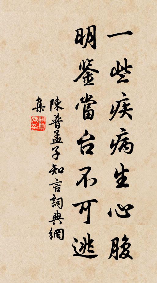陈普一些疾病生心腹，明鉴当台不可逃书法作品欣赏