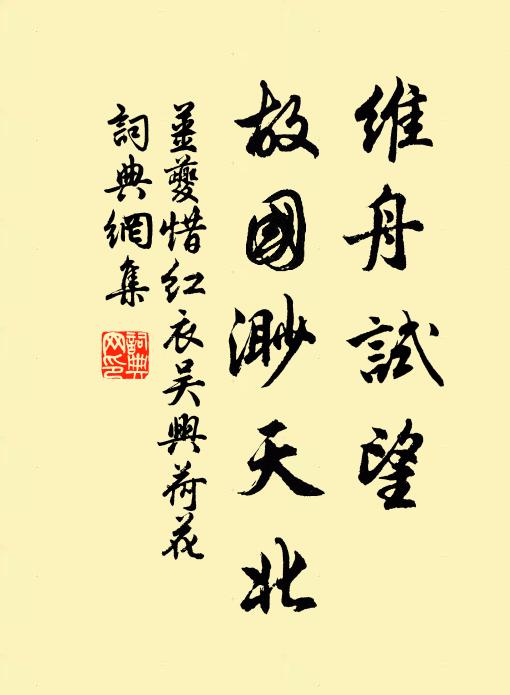 姜夔维舟试望，故国渺天北书法作品欣赏