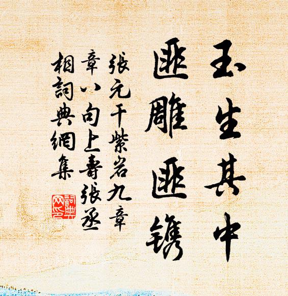 张元干玉生其中，匪雕匪镌书法作品欣赏