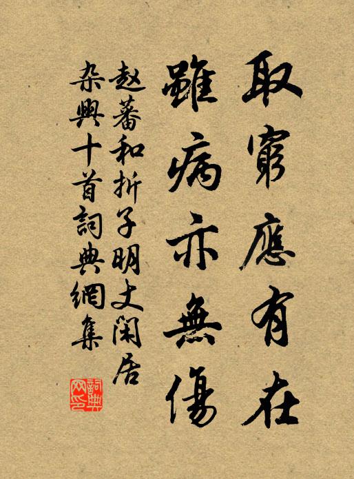 赵蕃取穷应有在，虽病亦无伤书法作品欣赏