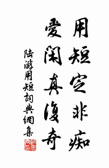 陆游用短定非痴，爱闲真复奇书法作品欣赏