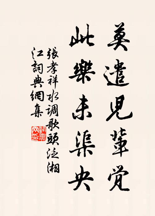 张孝祥莫遣儿辈觉，此乐未渠央书法作品欣赏