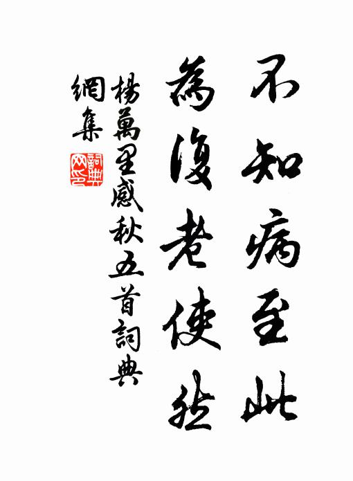 杨万里不知病至此，为复老使然书法作品欣赏