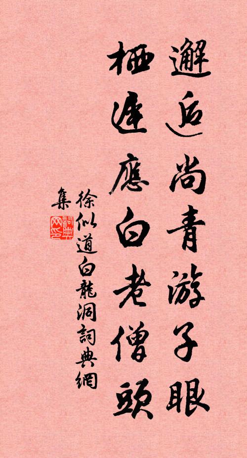 徐似道邂逅尚青游子眼，栖迟应白老僧头书法作品欣赏