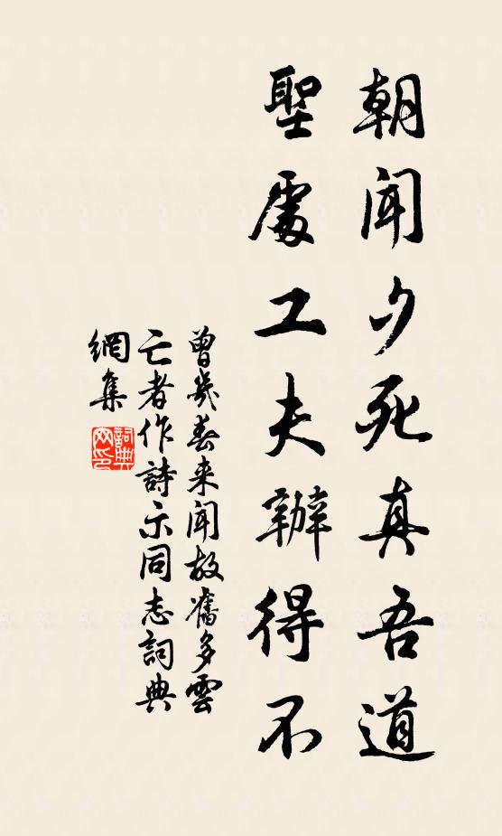曾几朝闻夕死真吾道，圣处工夫办得不书法作品欣赏