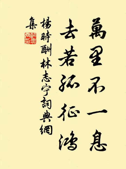 杨时万里不一息，去若孤征鸿书法作品欣赏