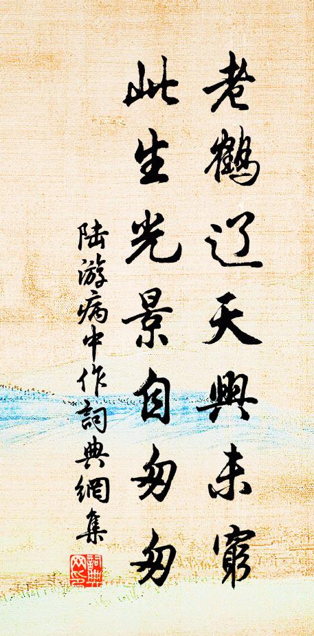 陆游老鹤辽天兴未穷，此生光景自匆匆书法作品欣赏