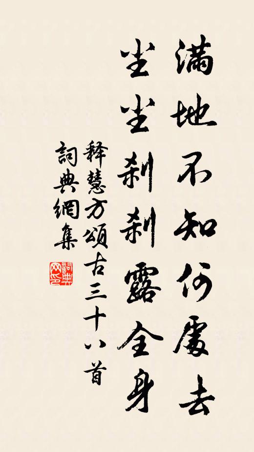 释慧方满地不知何处去，尘尘刹刹露全身书法作品欣赏