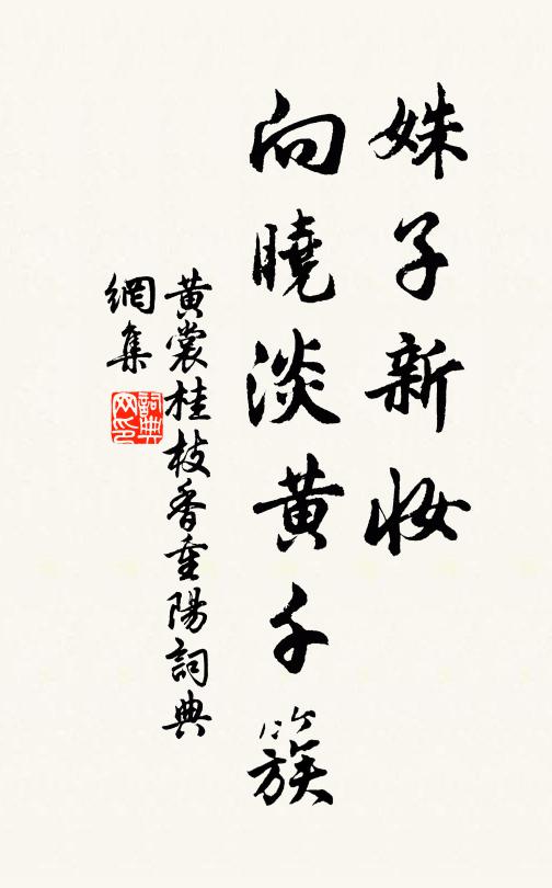 黄裳姝子新妆，向晓淡黄千簇书法作品欣赏