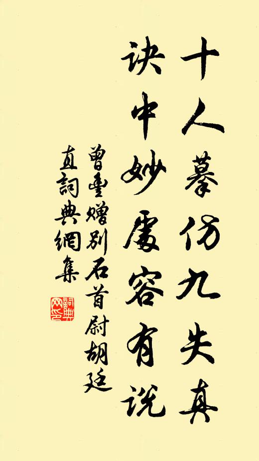 曾丰十人摹仿九失真,诀中妙处容有说书法作品欣赏