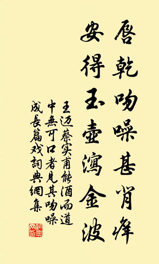 王迈唇乾吻噪甚背痒，安得玉壶泻金波书法作品欣赏