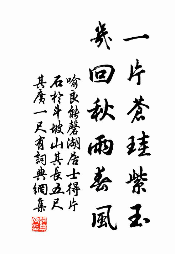 喻良能一片苍珪紫玉，几回秋雨春风书法作品欣赏