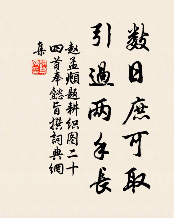 赵孟頫数日庶可取，引过两手长书法作品欣赏