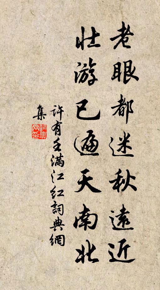 许有壬老眼都迷秋远近，壮游已遍天南北书法作品欣赏