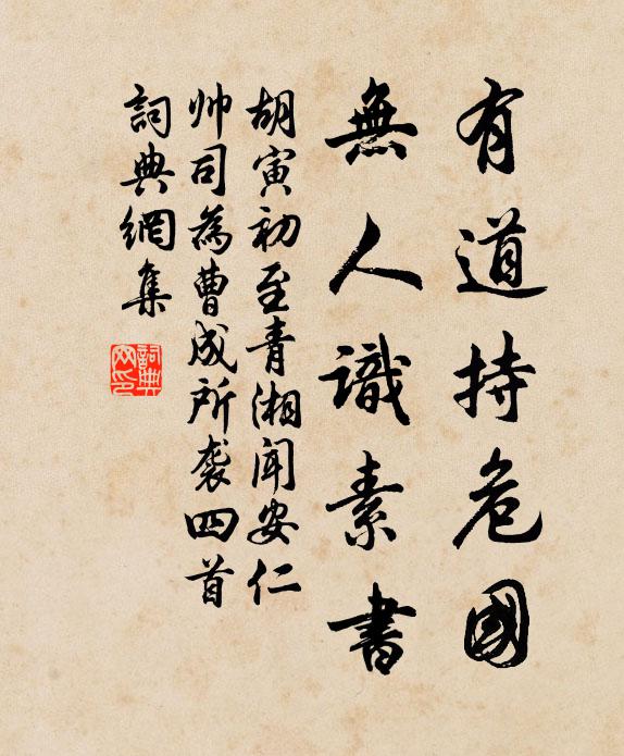 胡寅有道持危国，无人识素书书法作品欣赏